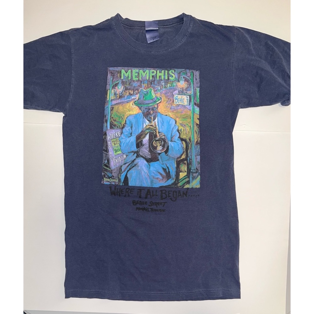 beale street memphis tennessee watercolor/painting tee shirt 
where it all began